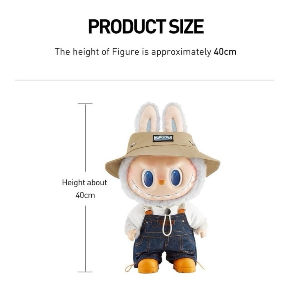 Pop Mart Fall In Wild Plush Figure - White Bunny Outfit with Tan Hat - Picture 3 of 5
